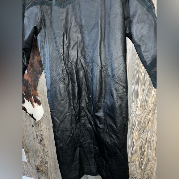 Vintage 80s Winlit black leather trench coat - Picture 10 of 10